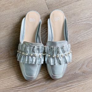 Metallic Silver BP Mules